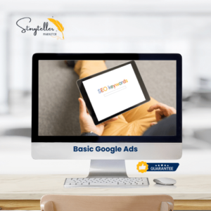 Image showcasing Storyteller Marketer's Basic Google Ads Service – starting your online advertising journey.