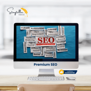 Image showcasing Premium SEO service by Storyteller Marketer – A complete SEO solution for maximum online visibility.