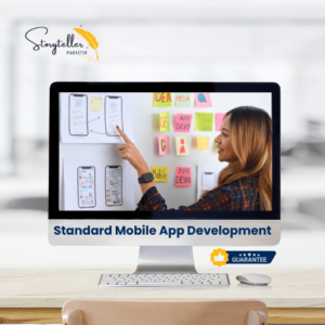 Image showcasing Standard Mobile App Development service by Storyteller Marketer – Perfect for businesses looking to improve their mobile presence.